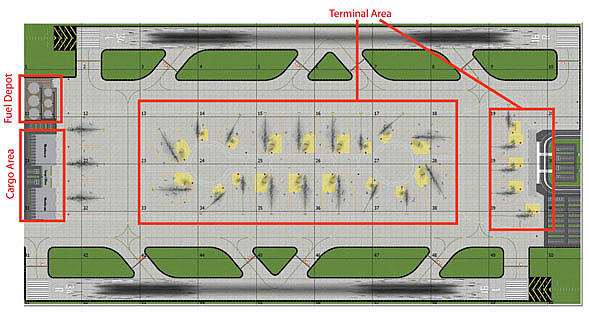 1:500 Double Runway #1 Model Airport Layout
