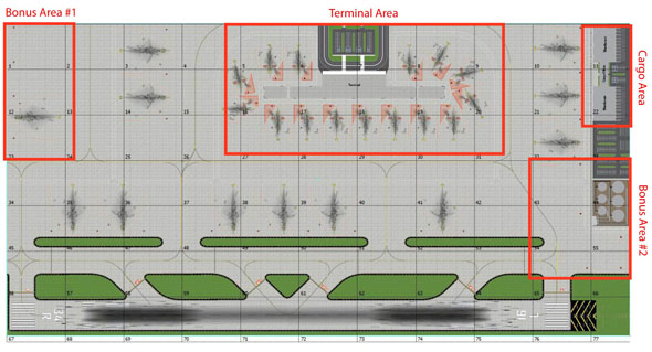 1:400 Single Runway #1 Model Airport Layout