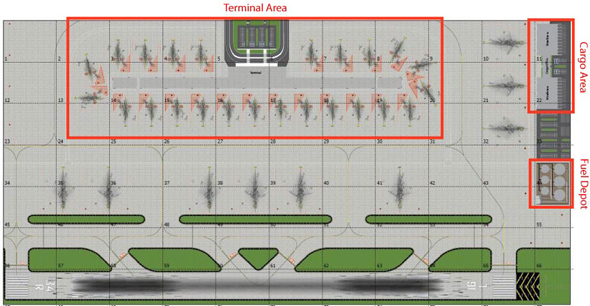 1:400 Single Runway #2 Model Airport Layout