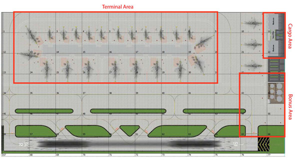 1:400 Single Runway #3 Model Airport Layout