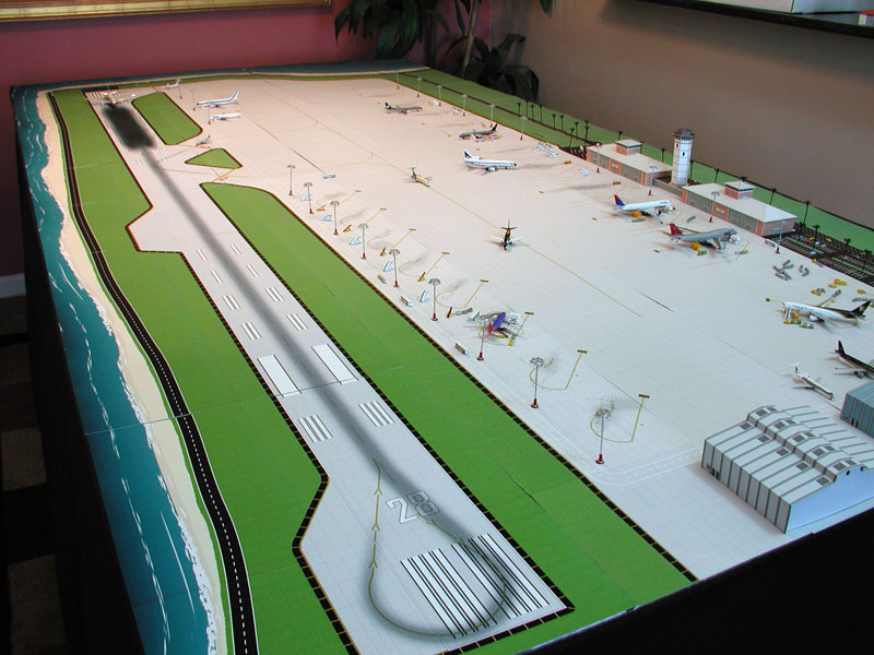 1:500 Model Airport Tropical Single Runway Foils | Airport Diorama Designs